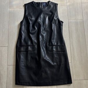 GAP Black Faux Leather Dress